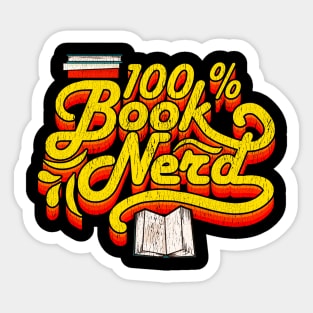 100% Book Nerd Book Lovers Design Sticker